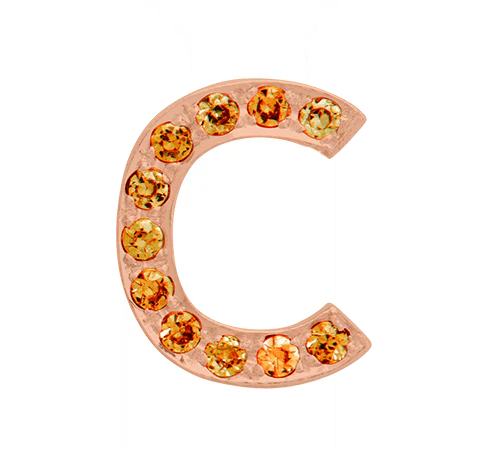 Rose Gold, Orange Sapphire Letter Bead - Image 5