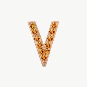 Rose Gold, Orange Sapphire Letter Bead - Image 50