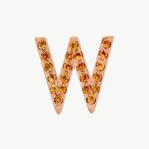 Rose Gold, Orange Sapphire Letter Bead - Image 51