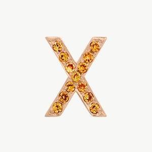 Rose Gold, Orange Sapphire Letter Bead - Image 52