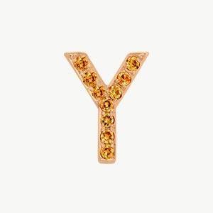 Rose Gold, Orange Sapphire Letter Bead - Image 53