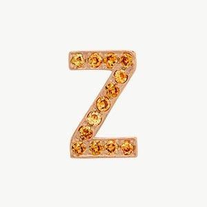 Rose Gold, Orange Sapphire Letter Bead - Image 54