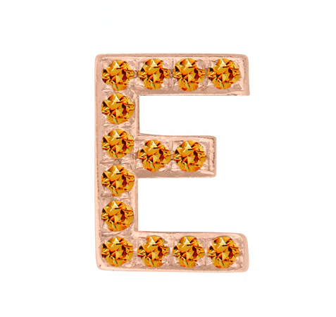 Rose Gold, Orange Sapphire Letter Bead - Image 7