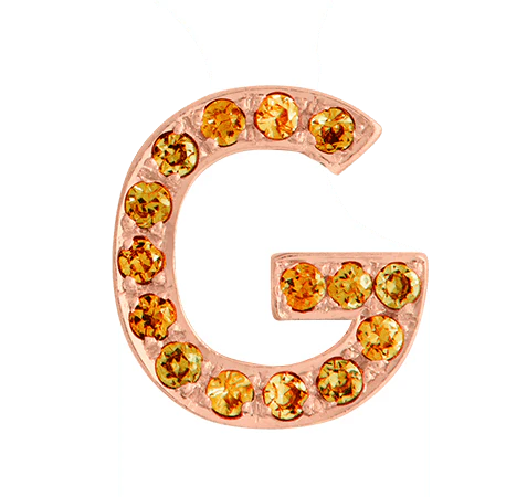 Rose Gold, Orange Sapphire Letter Bead - Image 9