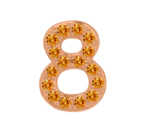 Rose Gold, Orange Sapphire Number Bead - Image 11