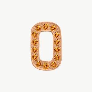 Rose Gold, Orange Sapphire Number Bead - Image 13