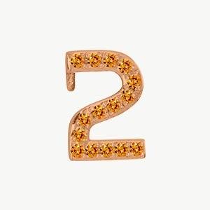 Rose Gold, Orange Sapphire Number Bead - Image 15
