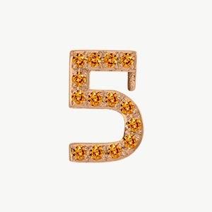 Rose Gold, Orange Sapphire Number Bead - Image 18