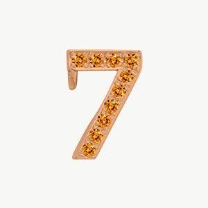 Rose Gold, Orange Sapphire Number Bead - Image 20
