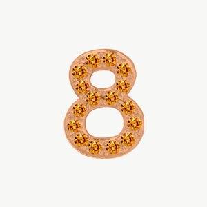 Rose Gold, Orange Sapphire Number Bead - Image 21