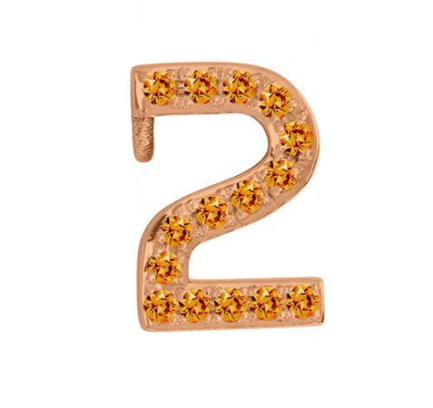 Rose Gold, Orange Sapphire Number Bead - Image 5
