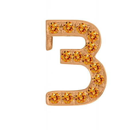 Rose Gold, Orange Sapphire Number Bead - Image 6
