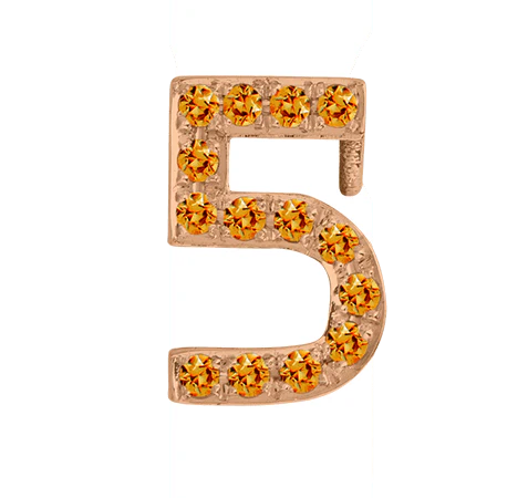 Rose Gold, Orange Sapphire Number Bead - Image 8