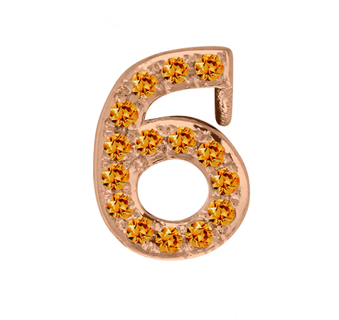 Rose Gold, Orange Sapphire Number Bead - Image 9
