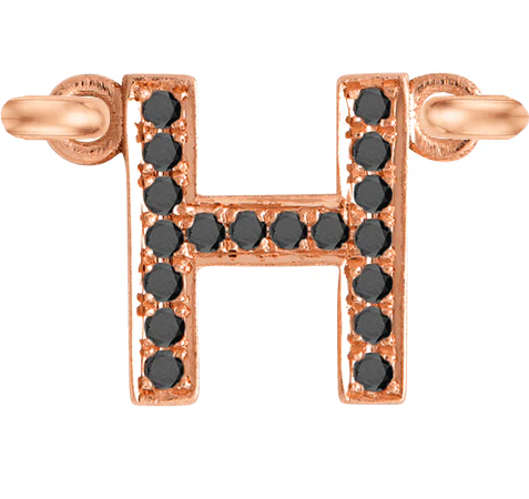 Rose Gold, Black Diamond Letter - Image 10