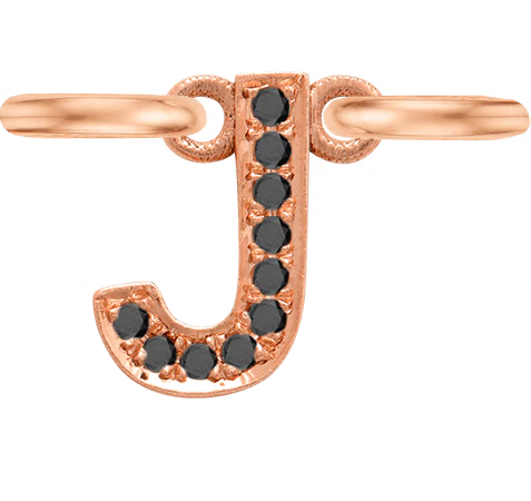 Rose Gold, Black Diamond Letter - Image 12