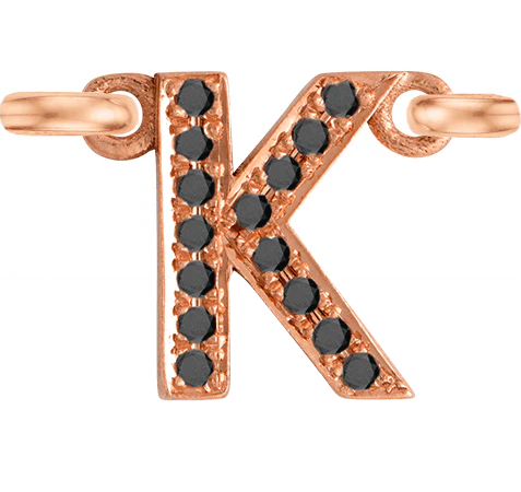 Rose Gold, Black Diamond Letter - Image 13