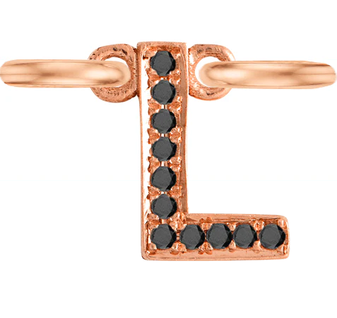 Rose Gold, Black Diamond Letter - Image 14