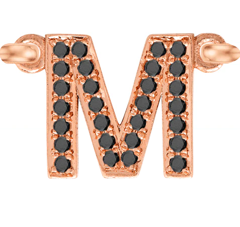 Rose Gold, Black Diamond Letter - Image 15