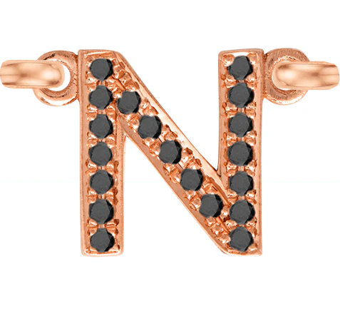 Rose Gold, Black Diamond Letter - Image 16