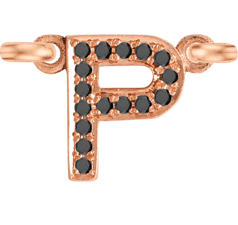 Rose Gold, Black Diamond Letter - Image 18