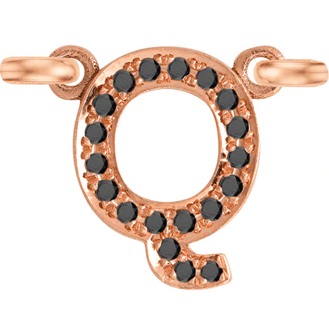 Rose Gold, Black Diamond Letter - Image 19