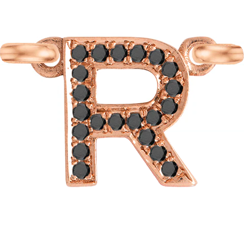 Rose Gold, Black Diamond Letter - Image 20