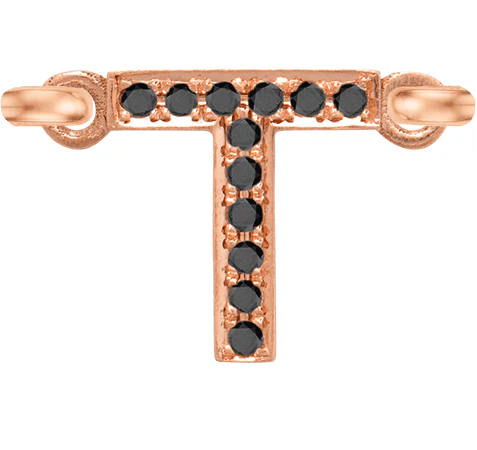 Rose Gold, Black Diamond Letter - Image 22