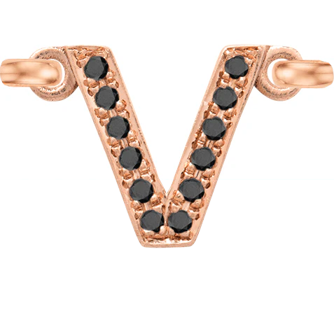 Rose Gold, Black Diamond Letter - Image 24