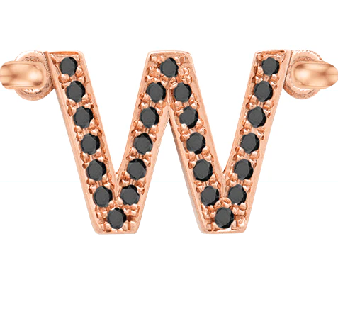 Rose Gold, Black Diamond Letter - Image 25