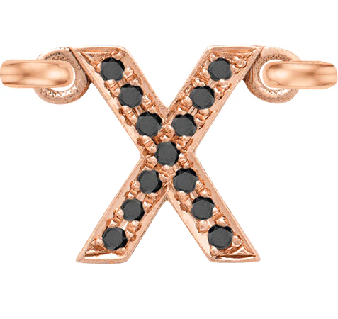 Rose Gold, Black Diamond Letter - Image 26