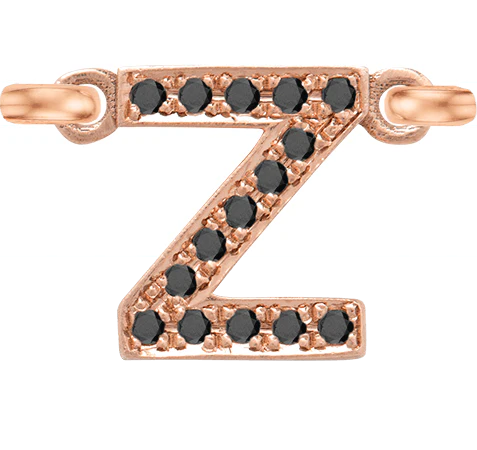 Rose Gold, Black Diamond Letter - Image 28
