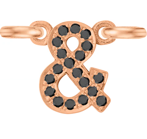 Rose Gold, Black Diamond Letter - Image 29