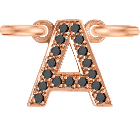 Rose Gold, Black Diamond Letter - Image 3