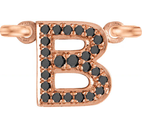 Rose Gold, Black Diamond Letter - Image 4