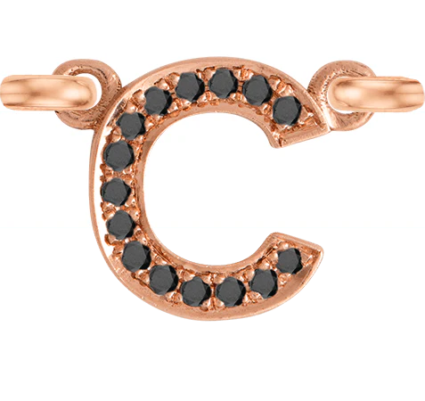 Rose Gold, Black Diamond Letter - Image 5