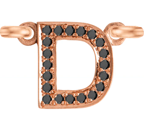 Rose Gold, Black Diamond Letter - Image 6