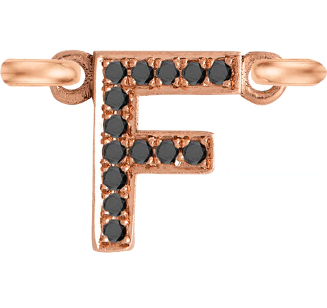 Rose Gold, Black Diamond Letter - Image 8