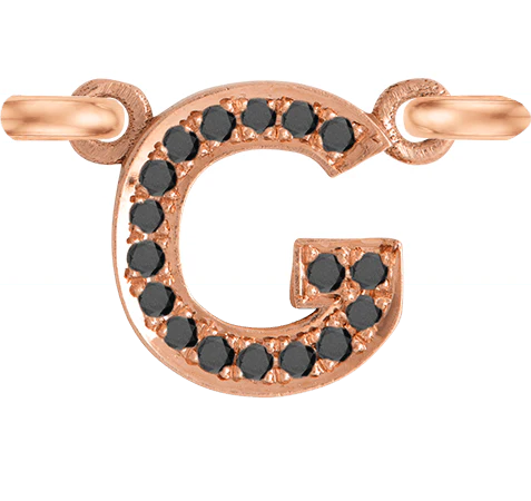 Rose Gold, Black Diamond Letter - Image 9