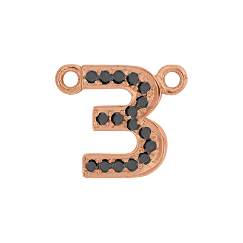 Black Diamond + 14k Rose Gold Number Charm - Image 4