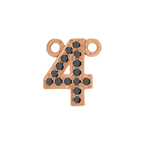 Black Diamond + 14k Rose Gold Number Charm - Image 5