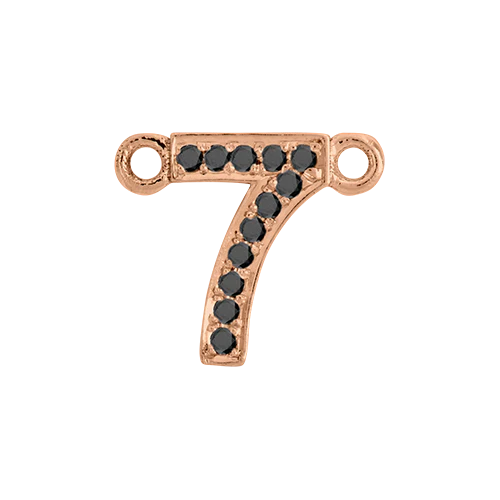 Black Diamond + 14k Rose Gold Number Charm - Image 8