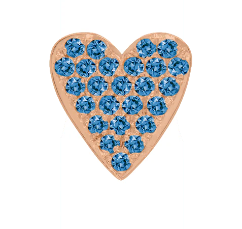 Rose Gold, Blue Diamond Charm Bead - Image 4
