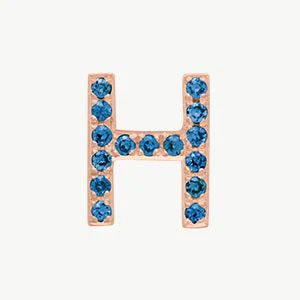 Rose Gold, Blue Diamond Letter Bead - Image 10