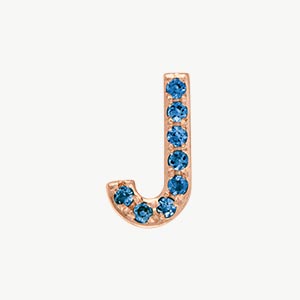Rose Gold, Blue Diamond Letter Bead - Image 12