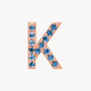 Rose Gold, Blue Diamond Letter Bead - Image 13