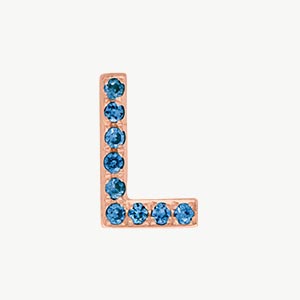 Rose Gold, Blue Diamond Letter Bead - Image 14