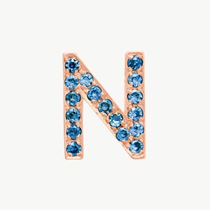 Rose Gold, Blue Diamond Letter Bead - Image 16