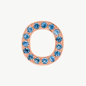 Rose Gold, Blue Diamond Letter Bead - Image 17