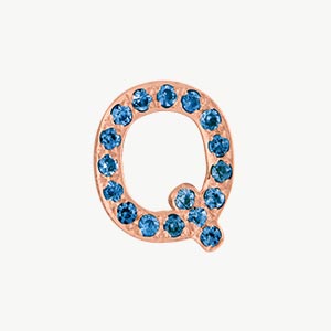 Rose Gold, Blue Diamond Letter Bead - Image 19